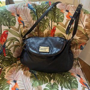 MARC BY MARC JACOBS Classic Q Natasha Black Colored Leather Crossbody Bag